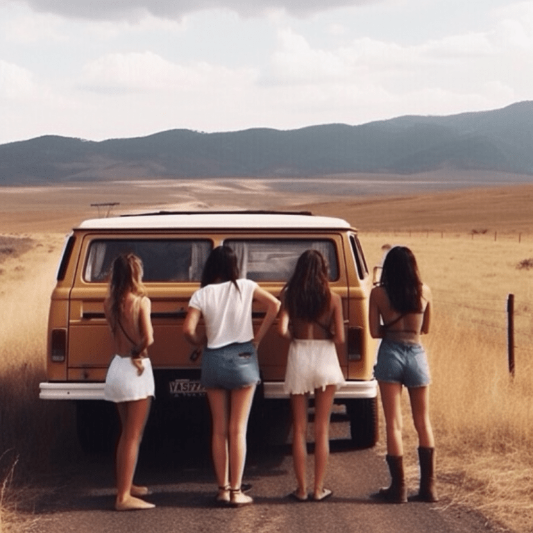 Group of Friends Wearing Diverse Cactus Jewelry, Exploring Nature Together